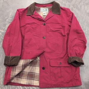 LL Bean Womens Vintage Y2K Chore Barn Coat Flannel Lined Corduroy Collar Large